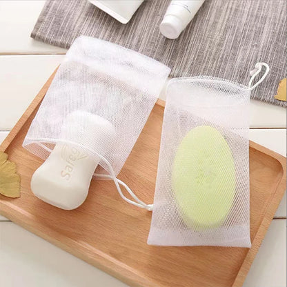 10/20PCS Soap Foaming Net Portable Mesh Soap Bag Body Wash Soap Foaming Net Bag Bathroom Soap Exfoliating Mesh Bags for Shower