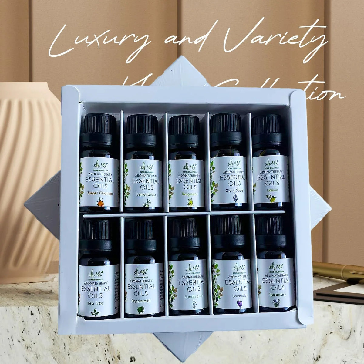 10Pcs&6Pcs Essential Oil Gift Set, for Diffuser, Humidifiers, Skin Care, Massage, Fragrance Oil Scent for DIY Candle Soap Making