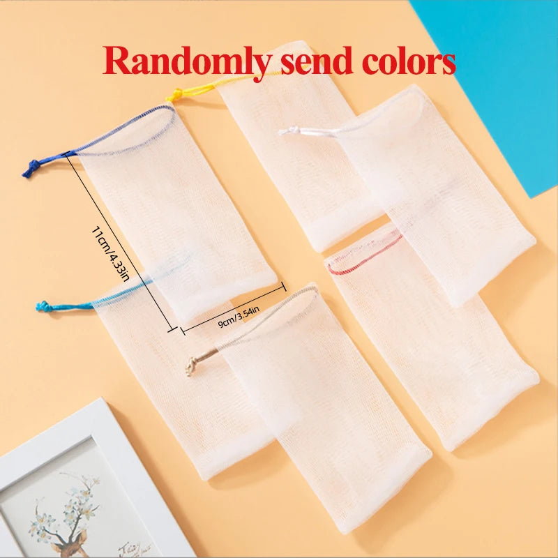10/20PCS Soap Foaming Net Portable Mesh Soap Bag Body Wash Soap Foaming Net Bag Bathroom Soap Exfoliating Mesh Bags for Shower